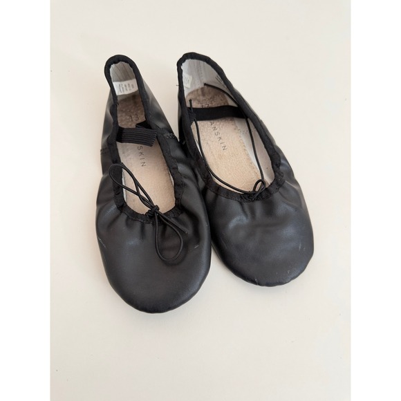 Danskin Other - Danskin Girls Black Leather Ballet Slippers Dance Shoes Size 13 Full Suede Sole